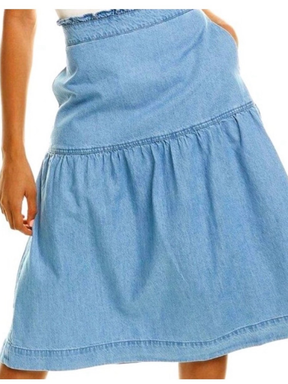 Medium Madewell Light Blue Denim midi A-Line Skirt
